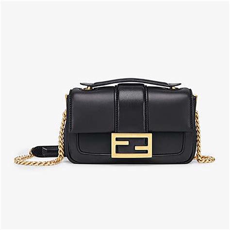 fendi mini baguette nera|small fendi bag with strap.